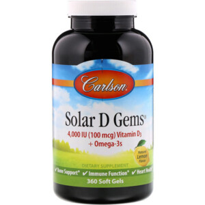 Mua Carlson Labs Solar D Gems Natural Lemon Flavor 100 mg 4