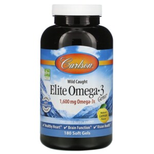 Mua Carlson Labs Wild Caught Elite Omega-3 Gems Natural Lemon Flavor 800 mg 180 Soft Gels giảm giá rẻ Hà nội TPHCM