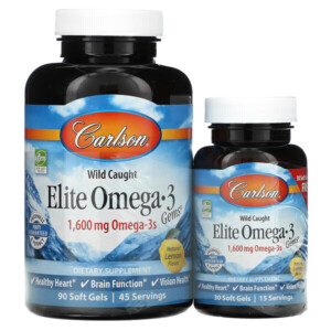 Mua Carlson Labs Wild Caught Elite Omega-3 Gems Natural Lemon Flavor 800 mg 90 + 30 Free Soft Gels giảm giá rẻ Hà nội TPHCM