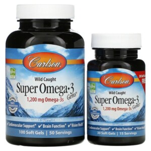 Mua Carlson Labs Wild Caught Super Omega-3 Gems 600 mg 100 + 30 Soft Gels giảm giá rẻ Hà nội TPHCM