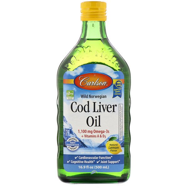 Mua Carlson Labs Wild Norwegian Cod Liver Oil Natural Lemon Flavor 16.9 oz 500 ml giảm giá rẻ Hà nội TPHCM