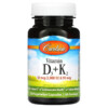 Carlson Vitamin D3 + K2 50 mcg (2.000 IU) & 90 mcg 120 Vegetarian Capsules 088395106200