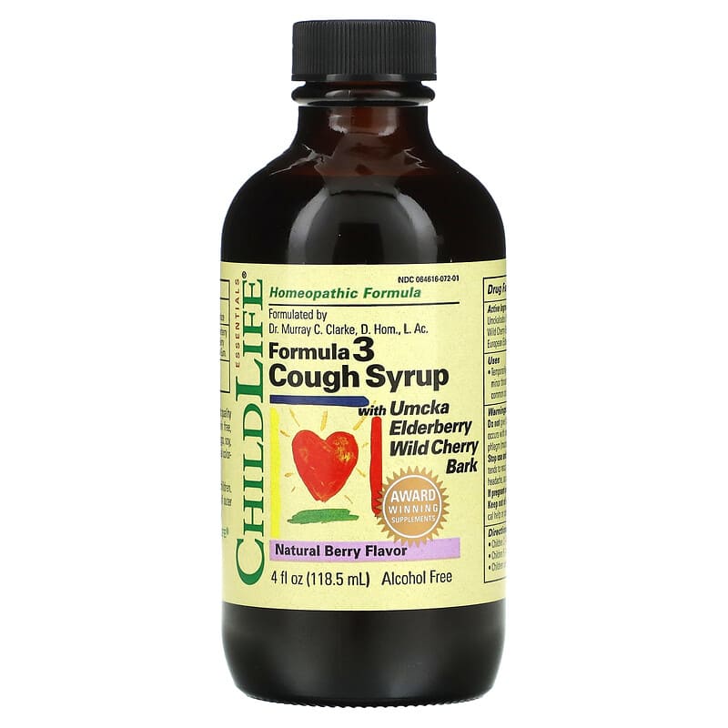 ChildLife Essentials Essentials Formula 3 Cough Syrup Alcohol Free Natural Berry 4 fl oz (118.5 ml) 3 ChildLife Essentials Essentials Formula 3 Cough Syrup Alcohol Free Natural Berry 4 fl oz (118.5 ml) 608274109506