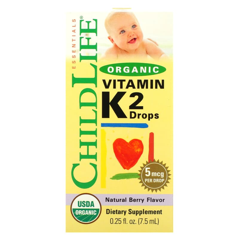 ChildLife Essentials Organic Vitamin K2 Drops Natural Berry 5 mcg 0.25 fl oz (7.5 ml) 3 ChildLife Essentials Organic Vitamin K2 Drops Natural Berry 5 mcg 0.25 fl oz (7.5 ml) 608274145009