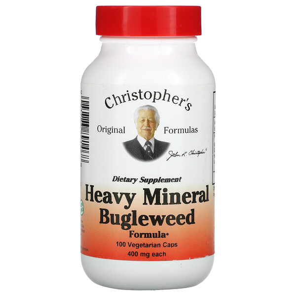 Christopher's Original Formulas Heavy Mineral Bugleweed Formula 400 mg 100 Vegetarian Caps 3 christopher s original formulas heavy mineral bugleweed formula 400 mg 100 vegetarian caps 10469