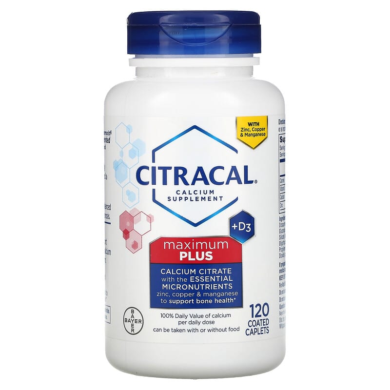 Citracal Calcium Supplement + D3 Maximum Plus 120 Coated Caplets 3 Citracal Calcium Supplement + D3 Maximum Plus 120 Coated Caplets 016500535058
