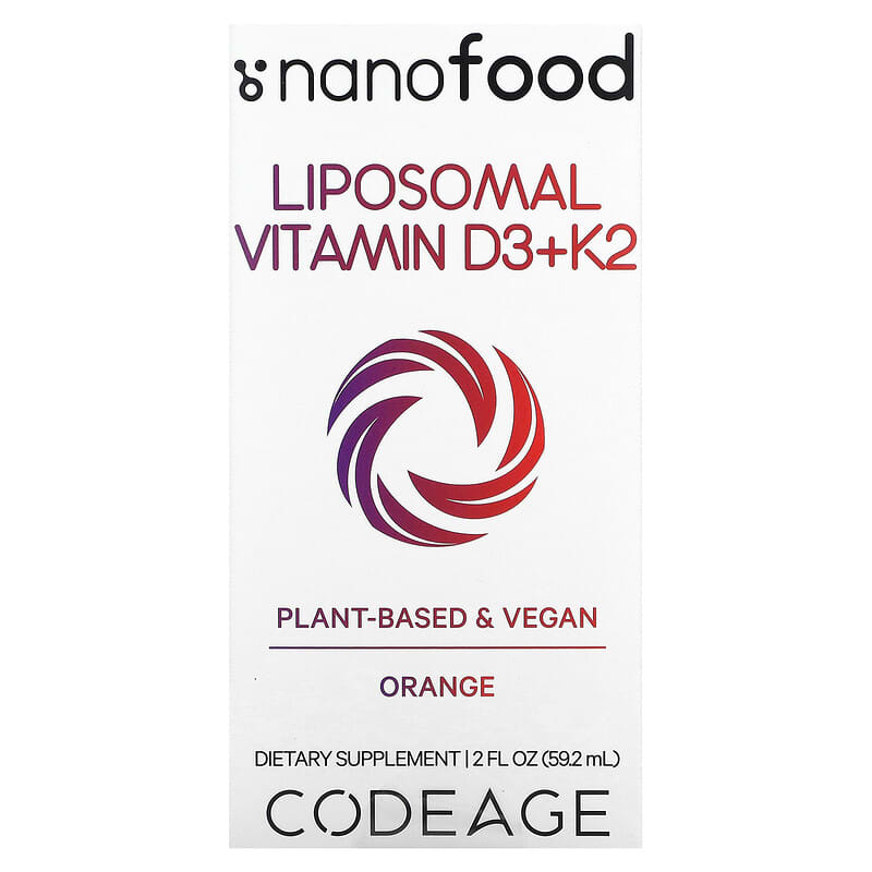 Codeage Liposomal Vitamin D3+K2 Orange 2 fl oz (59.2 ml) 3 Codeage Liposomal Vitamin D3+K2 Orange 2 fl oz (59.2 ml) 850043333425