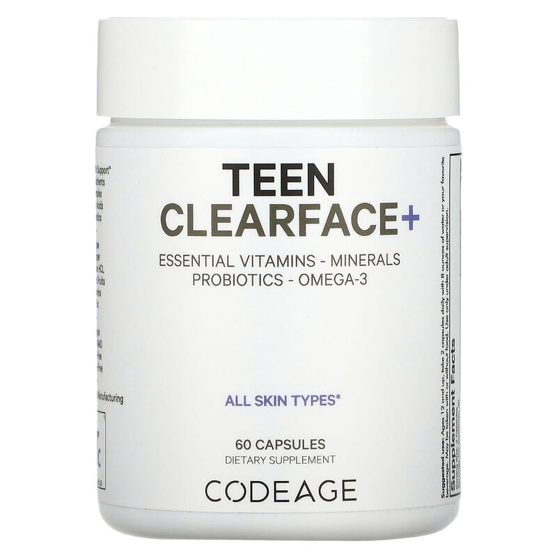 Codeage Teen Clearface Vitamins All Skin Types 60 Capsules 3 Codeage Teen Clearface Vitamins All Skin Types 60 Capsules 853919008779