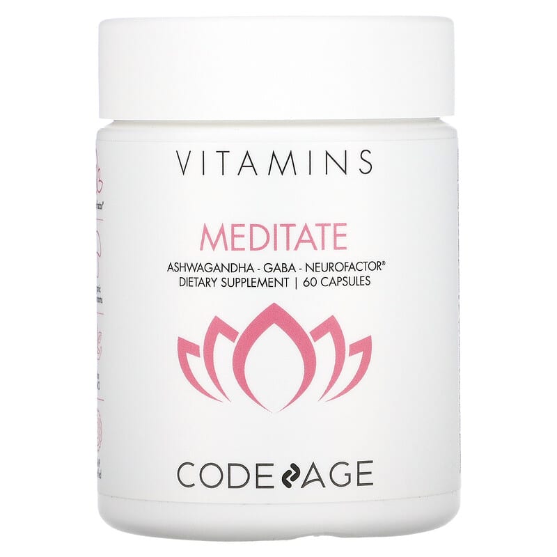 Codeage Vitamins Meditate Ashwagandha Gaba Neurofactor 60 Capsules 3 Codeage Vitamins Meditate Ashwagandha Gaba Neurofactor 60 Capsules 853919008564