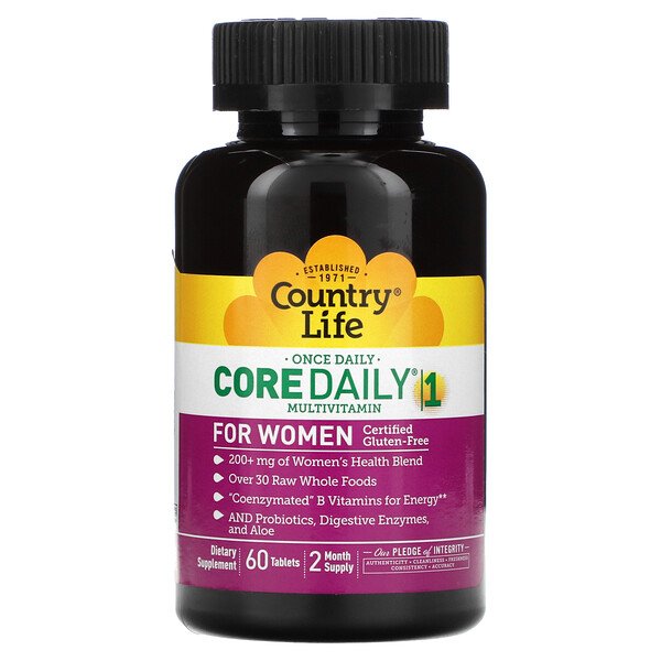 Country Life Core Daily-1 Multivitamin for Women 60 viên 3 country life core daily 1 multivitamin for women 60 tablets 34145