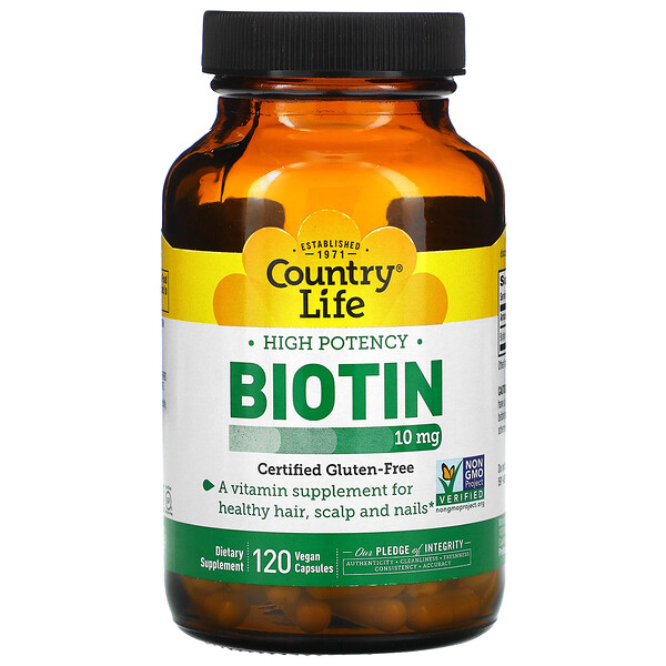 Country Life High Potency Biotin 10 mg 120 viên 3 country life high potency biotin 10 mg 120 vegan capsules 42191