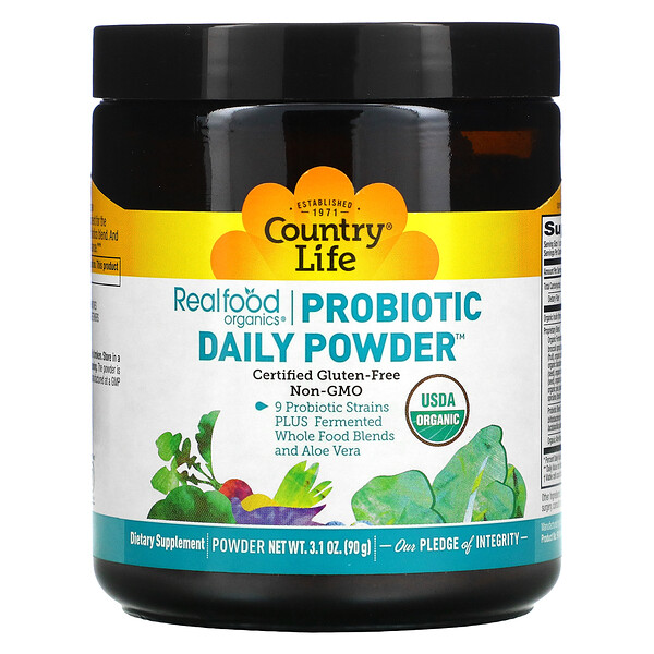 Country Life Realfood Organics Probiotic Daily Powder 3.1 oz (90 g) 3 country life realfood organics probiotic daily powder 3 1 oz 90 g 10374