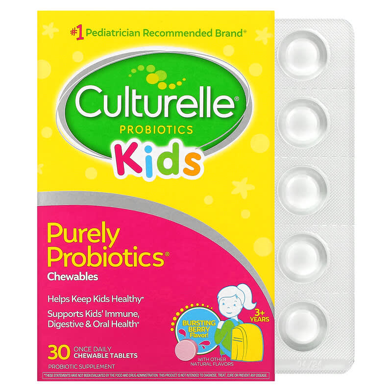 Culturelle Kids Purely Probiotics Chewables 3+ Years Bursting Berry 30 Chewable Tablets 3 Culturelle Kids Purely Probiotics Chewables 3+ Years Bursting Berry 30 Chewable Tablets 049100400150