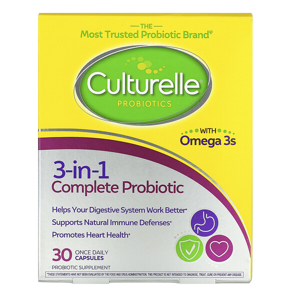 Culturelle Probiotics 3-in-1 Complete Probiotic with Omega 3s 30 Once Daily viên 3 culturelle probiotics 3 in 1 complete probiotic with omega 3s 30 once daily capsules 69811