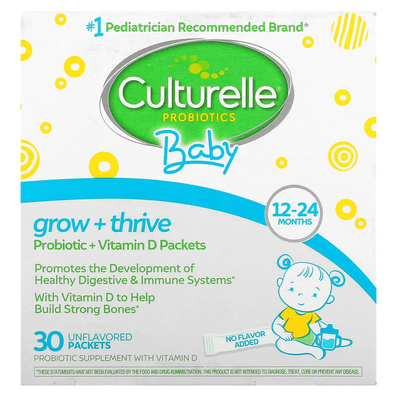 Culturelle Probiotics Baby Grow + Thrive Probiotics + Vitamin D Packets 12-24 Months Unflavored 30 Packets 3 Culturelle Probiotics Baby Grow + Thrive Probiotics + Vitamin D Packets 12-24 Months Unflavored 30 Packets 049100400549