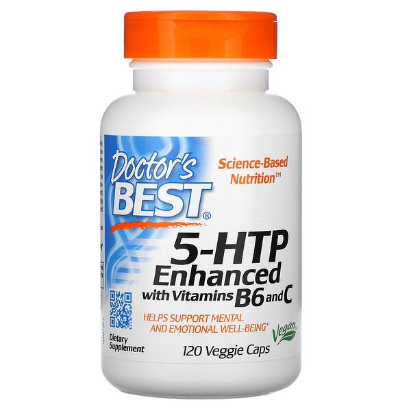 Doctor's Best 5-HTP Enhanced with Vitamins B6 & C 120 viên 3 doctor s best 5 htp enhanced with vitamins b6 c 120 veggie caps 8