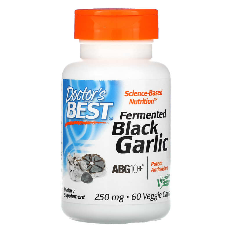 Doctor's Best Fermented Black Garlic ABG10+ 250 mg 60 viên 6 doctor s best fermented black garlic abg10 250 mg 60 veggie caps 104166
