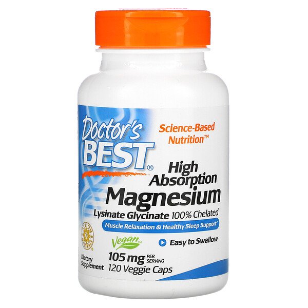 Doctor's Best High Absorption Magnesium 52.5 mg 120 Veggie Caps 2 Mua Doctor's Best High Absorption Magnesium Lysinate Glycinate 100% Chelated 52.5 mg 120 viên giảm giá rẻ Hà nội TPHCM
