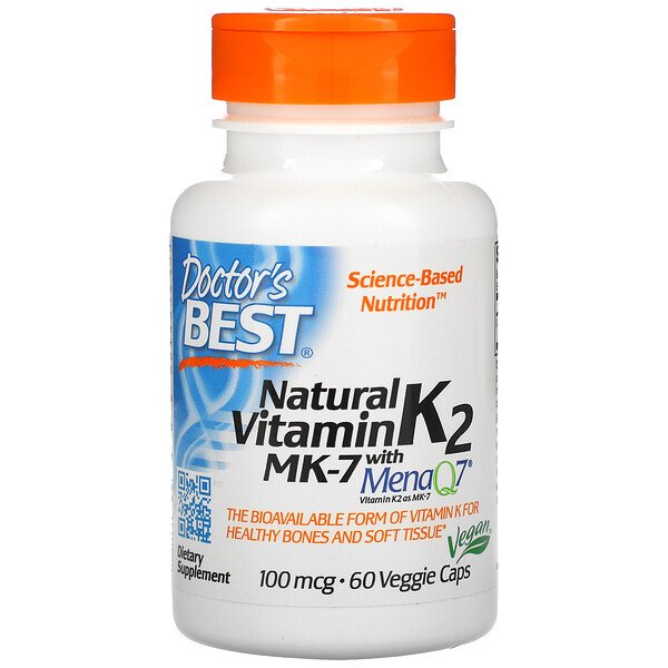 Doctor's Best Natural Vitamin K2 MK-7 with MenaQ7 100 mcg 60 viên 3 doctor s best natural vitamin k2 mk 7 with menaq7 100 mcg 60 veggie caps 61585