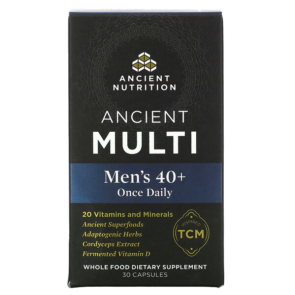 Dr. Axe / Ancient Nutrition Ancient Multi Men's 40+ Once Daily 30 viên 3 dr axe ancient nutrition ancient multi men s 40 once daily 30 capsules 105917