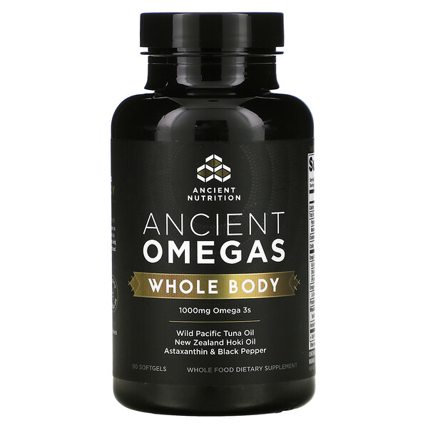 Dr. Axe / Ancient Nutrition Ancient Omegas Whole Body 1,000 mg 90 Softgels 3 dr axe ancient nutrition ancient omegas whole body 1 000 mg 90 softgels 107233