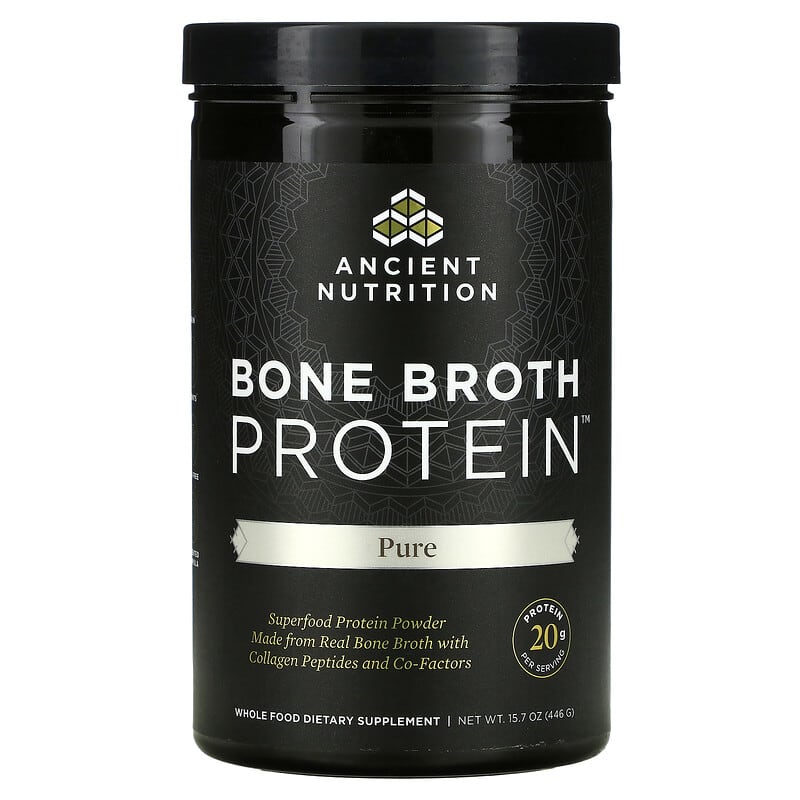 Dr. Axe / Ancient Nutrition Bone Broth Protein Pure 15.7 oz(446 g) 3 Dr. Axe / Ancient Nutrition Bone Broth Protein Pure 15.7 oz(446 g) 816401020000