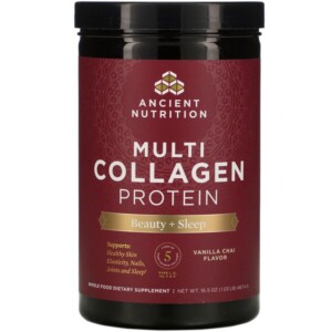 Mua Dr. Axe / Ancient Nutrition Multi Collagen Protein Beauty + Sleep Vanilla Chai 16.5 oz 467.4 g giảm giá rẻ Hà nội TPHCM