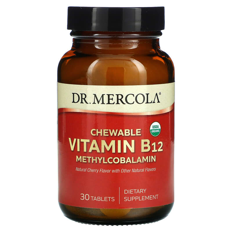 Dr. Mercola Chewable Vitamin B12 Methylcobalamin Natural Cherry 30 Tablets 3 Dr. Mercola Chewable Vitamin B12 Methylcobalamin Natural Cherry 30 Tablets 810487036634
