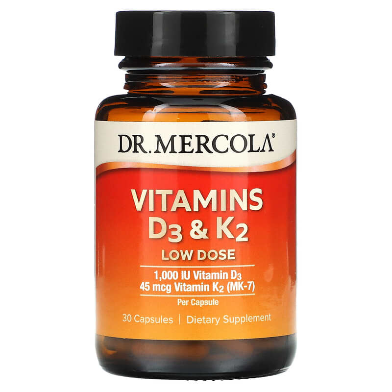 Dr. Mercola Vitamins D3 & K2 Low Dose 30 Capsules 3 Dr. Mercola Vitamins D3 & K2 Low Dose 30 Capsules 810094210991