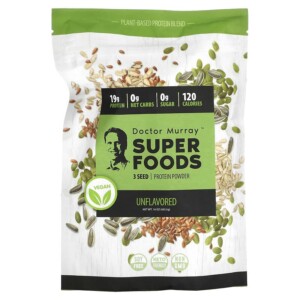 Dr. Murray's Super Foods 3 Seed (Pumpkin Flax Sunflower) Vegan Protein Powder Unflavored 16 oz (453.5 g) 850010353173