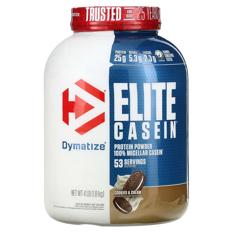 Dymatize Elite Casein Cookies & Cream 4 lbs (1.8 kg) 3 Dymatize Elite Casein Cookies & Cream 4 lbs (1.8 kg) 705016226146