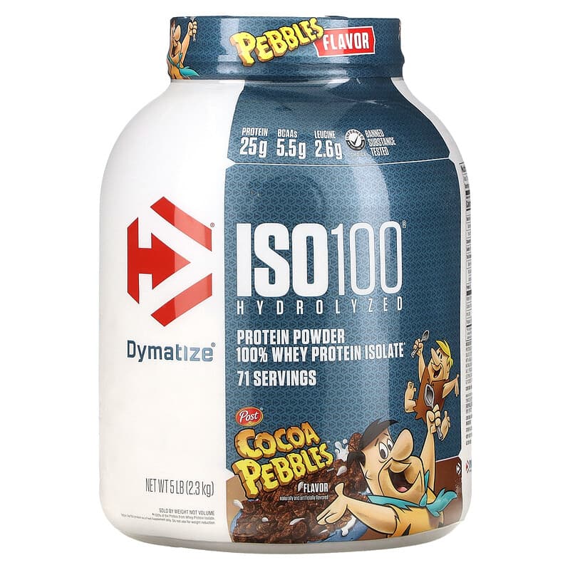 Dymatize ISO100 Hydrolyzed 100% Whey Protein Isolate Cocoa Pebbles 5 lb (2.3 kg) 3 Dymatize ISO100 Hydrolyzed 100% Whey Protein Isolate Cocoa Pebbles 5 lb (2.3 kg) 705016353446