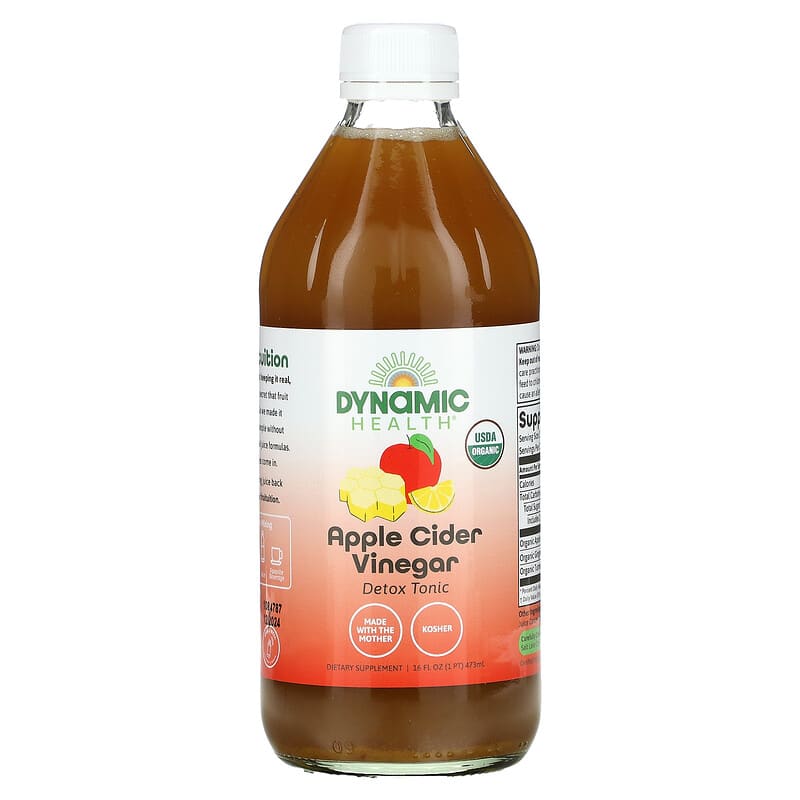 Dynamic Health Apple Cider Vinegar Detox Tonic 16 fl oz (473 ml) 3 Dynamic Health Apple Cider Vinegar Detox Tonic 16 fl oz (473 ml) 790223656640