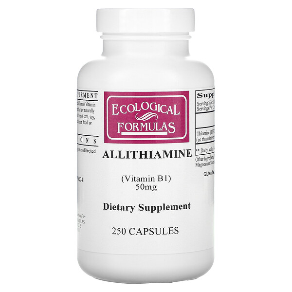 Ecological Formulas Allithiamine (Vitamin B1) 50 mg 250 viên 3 ecological formulas allithiamine vitamin b1 50 mg 250 capsules 61109