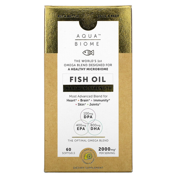 Enzymedica Aqua Biome Fish Oil Maximum Strength Lemon 1,000 mg 60 Softgels 3 enzymedica aqua biome fish oil maximum strength lemon 1 000 mg 60 softgels 89049