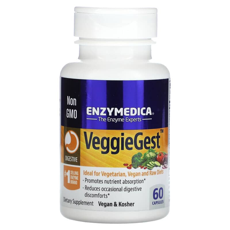 Enzymedica VeggieGest 60 Capsules 3 Enzymedica VeggieGest 60 Capsules 670480201107