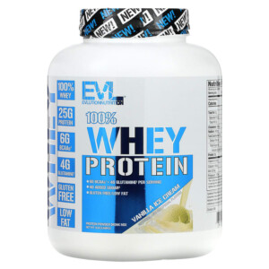EVLution Nutrition 100% Whey Protein Vanilla Ice Cream 5 lb (2.268 kg) 818901024328