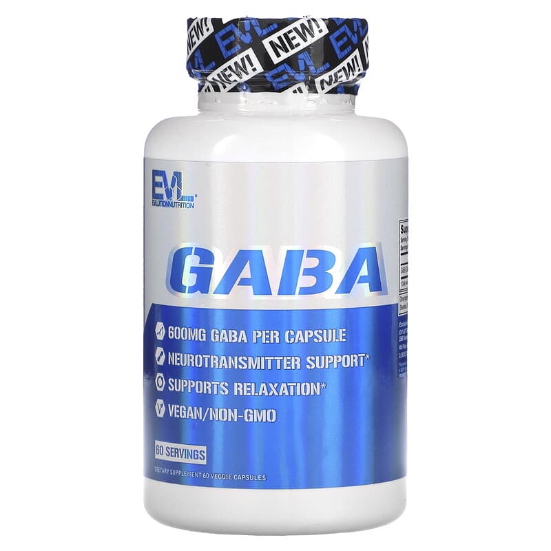EVLution Nutrition GABA 600 mg 60 Veggie Capsules 3 EVLution Nutrition GABA 600 mg 60 Veggie Capsules 818901027565