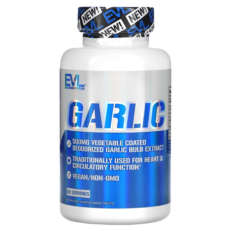 EVLution Nutrition Garlic 500 mg 60 Veggie Capsules 3 EVLution Nutrition Garlic 500 mg 60 Veggie Capsules 818901027091