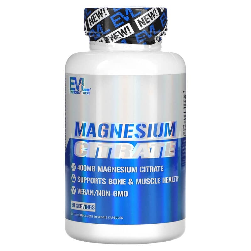 EVLution Nutrition Magnesium Citrate 60 Veggie Capsules 3 EVLution Nutrition Magnesium Citrate 60 Veggie Capsules 818901027084