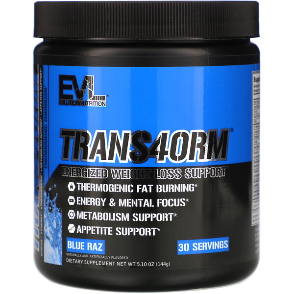 Mua EVLution Nutrition Trans4orm Blue Raz 5.10 oz 144 g giảm giá rẻ Hà nội TPHCM