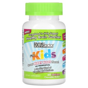 Focus Factor Healthy Brain Function For Kids Berry Blast 60 Chewable Wafers 726000105032