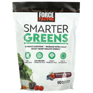 Force Factor Smarter Greens Summer Berry 60 Soft Chews 818594017133