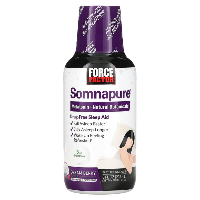 Force Factor Somnapure Melatonin + Natural Botanicals Dream Berry 8 fl oz (237 ml) 3 Force Factor Somnapure Melatonin + Natural Botanicals Dream Berry 8 fl oz (237 ml) 818594017072