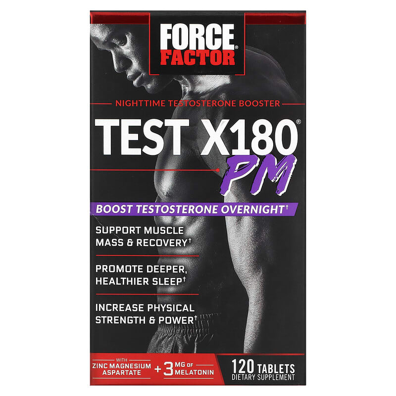 Force Factor Test X180 PM Nighttime Testosterone Booster 120 Tablets 3 Force Factor Test X180 PM Nighttime Testosterone Booster 120 Tablets 818594016877