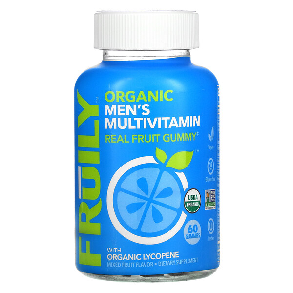 Fruily Organic Men's Multivitamin with Organic Lycopene Mixed Fruit 60 Gummies 6 fruily organic men s multivitamin with organic lycopene mixed fruit 60 gummies 106675