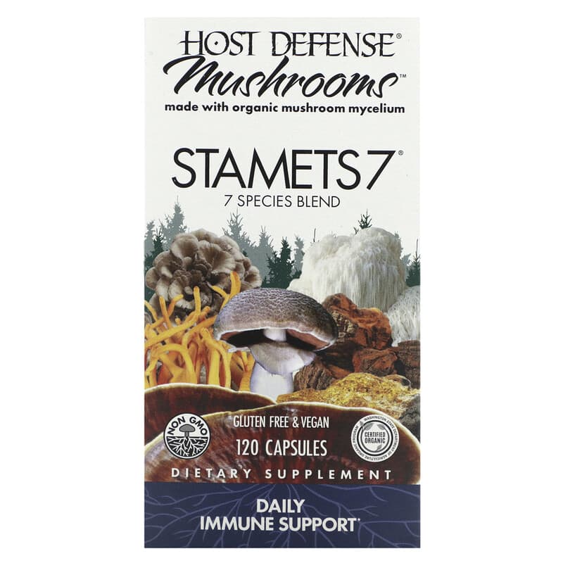 Fungi Perfecti Host Defense Host Defense Mushrooms Stamets 7 Daily Immune Support 120 Capsules 3 Fungi Perfecti Host Defense Host Defense Mushrooms Stamets 7 Daily Immune Support 120 Capsules 633422037035