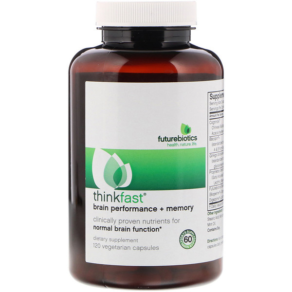 FutureBiotics Thinkfast Brain Performance + Memory 120 viên 3 futurebiotics thinkfast brain performance memory 120 vegetarian capsules 86585