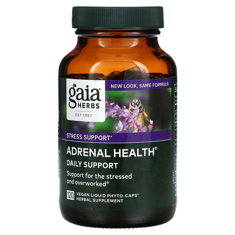 Gaia Herbs Adrenal Health Daily Support 120 Vegan Liquid Phyto-Caps 3 gaia herbs adrenal health daily support 120 vegan liquid phyto caps 18657