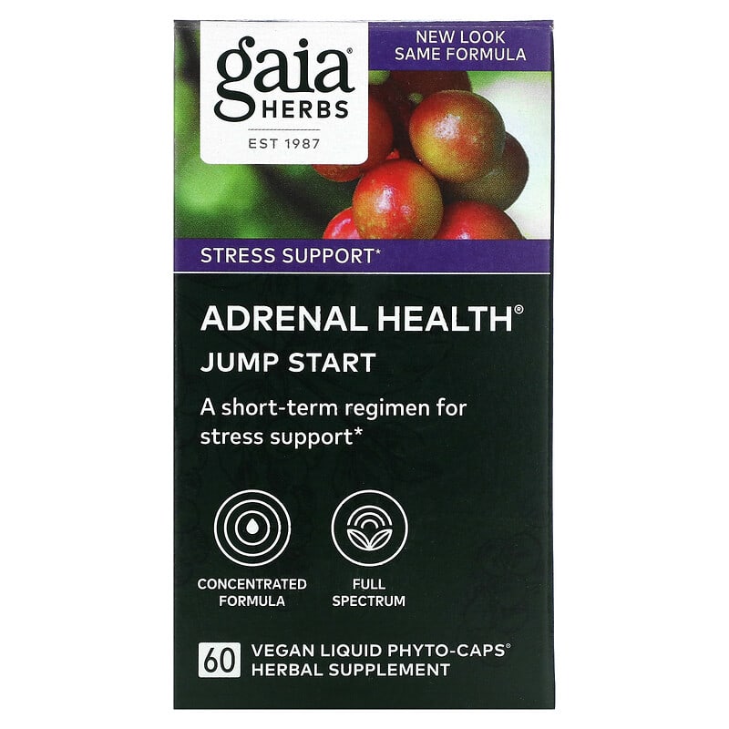 Gaia Herbs Adrenal Health Jump Start 60 Vegan Liquid Phyto-Caps 3 gaia herbs adrenal health jump start 60 vegan liquid phyto caps 68466